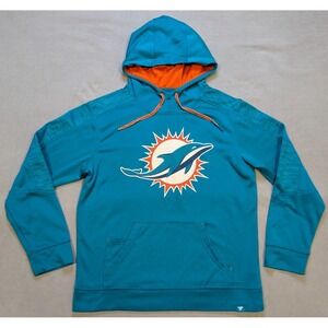 Miami Dolphins Hoodie Mens Medium Aqua Fanatics Sweatshirt Pullover Fleece NFL